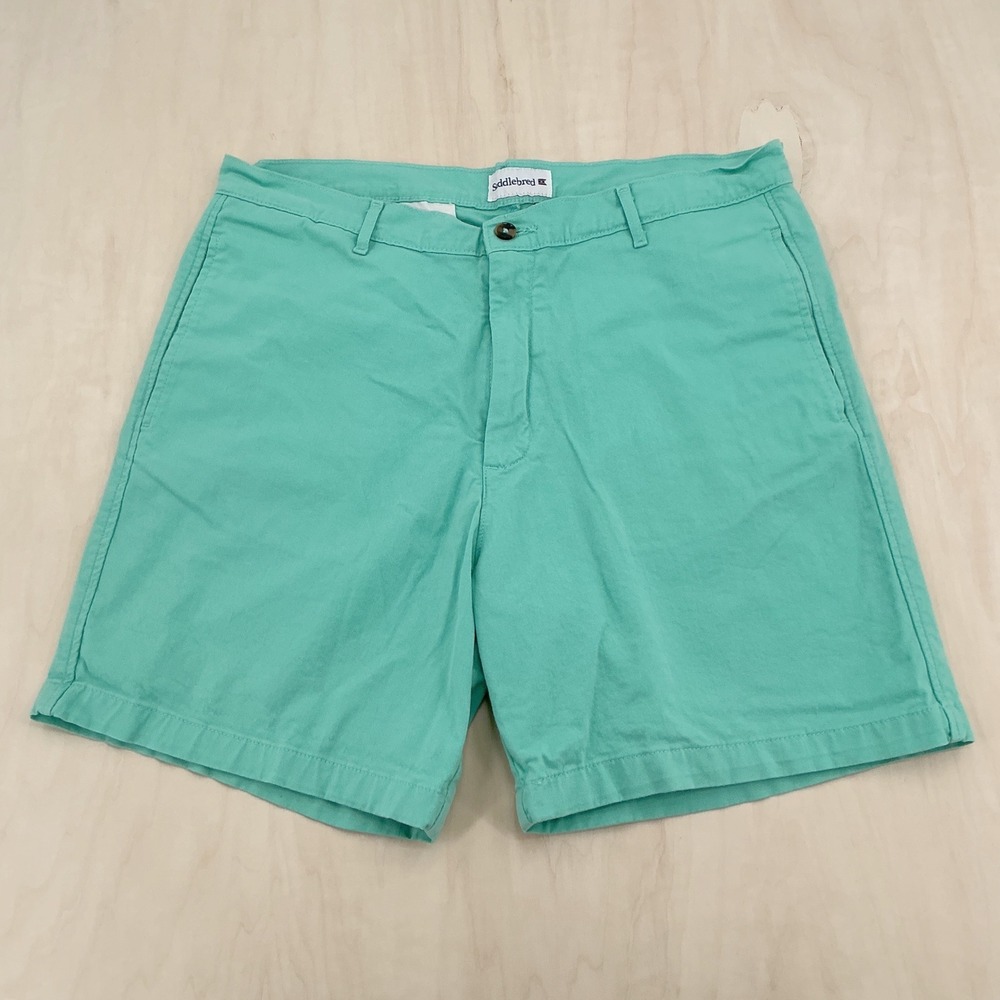 Saddlebred Shorts Mens 36W Green Cotton Stretch‎ Chino Coastal Preppy Aesthetic